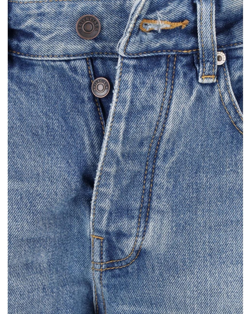 Balenciaga Blue High-Waist Wide-Leg Jeans