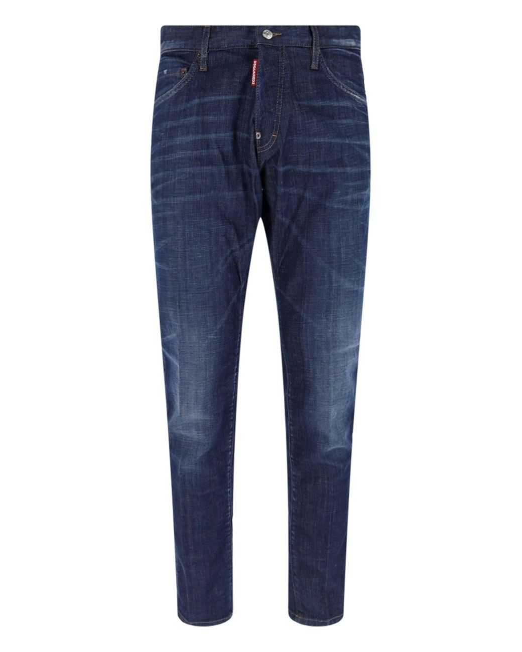DSquared² Blue Teddy Cotton Denim Slim Jeans for men