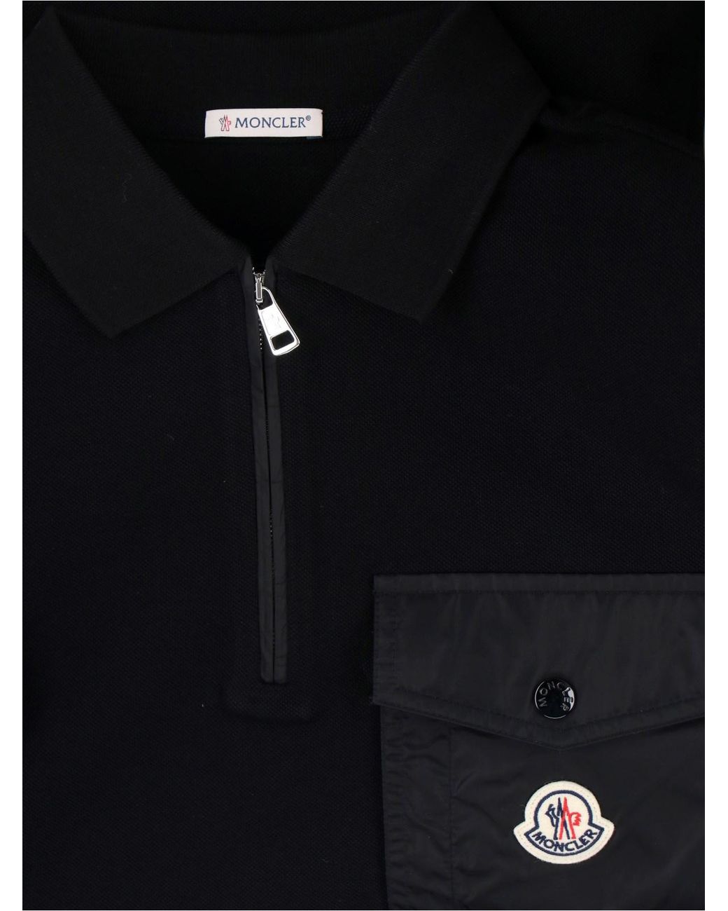 Moncler Black Logo Polo Shirt for men