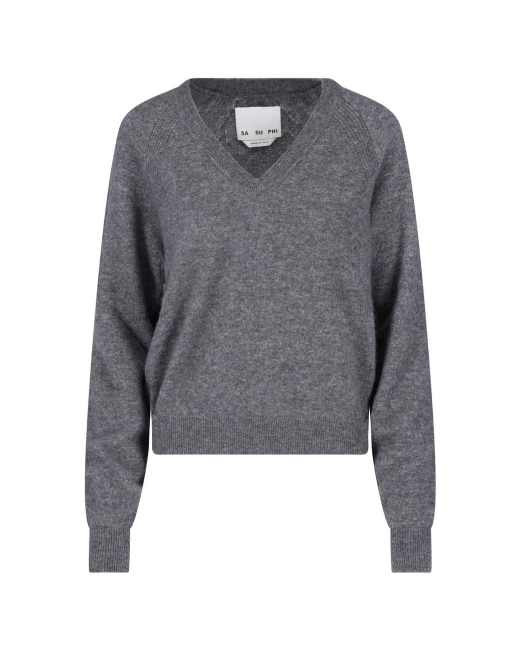 Sa Su Phi Gray Cashmere And Silk Sweater