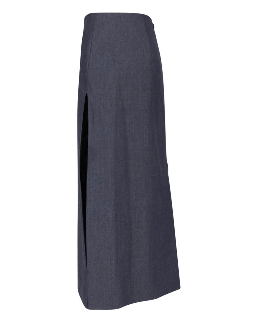 Jil Sander Blue Wool Blend Straight Skirt