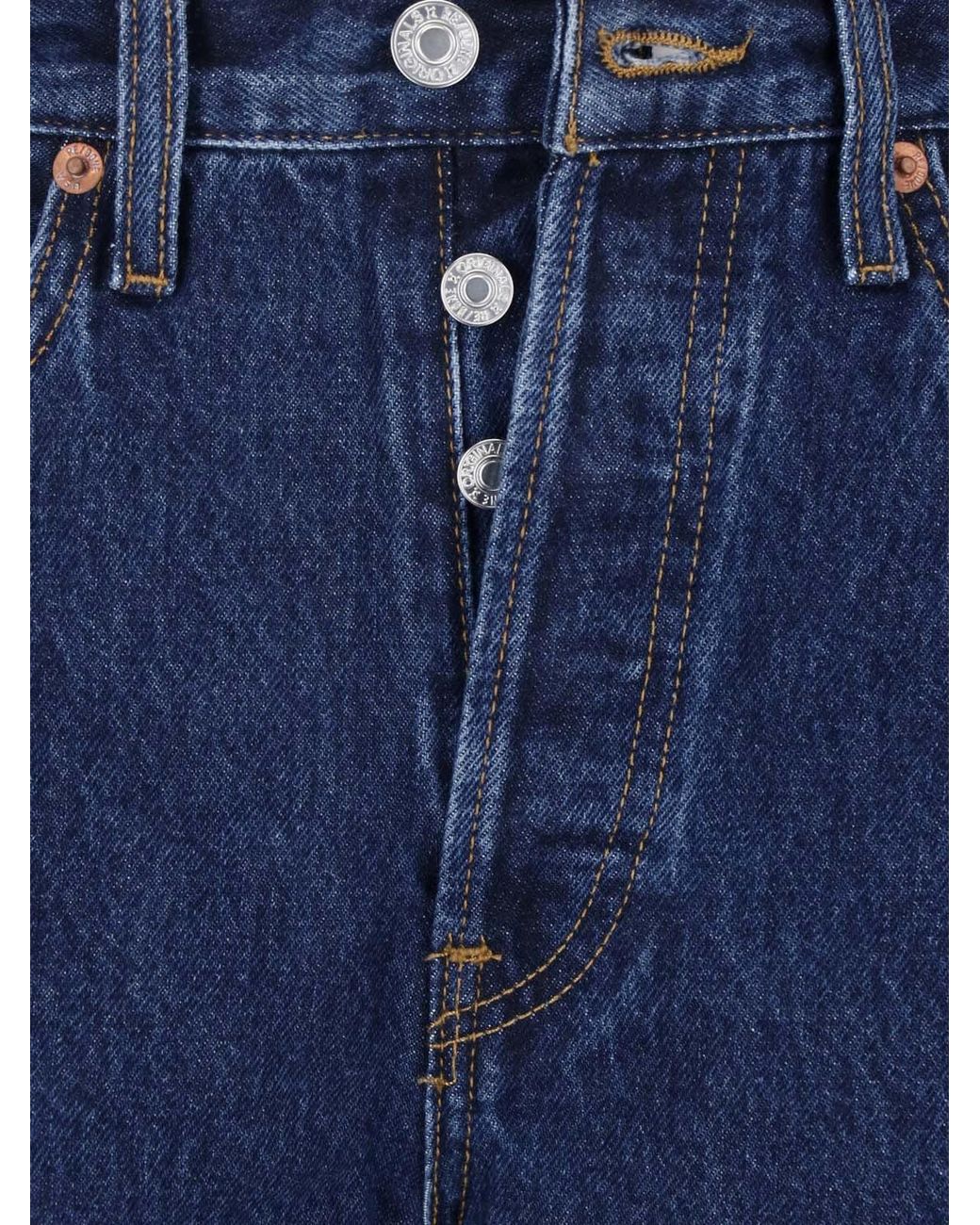 Re/done Blue High-Rise Straight-Leg Jeans