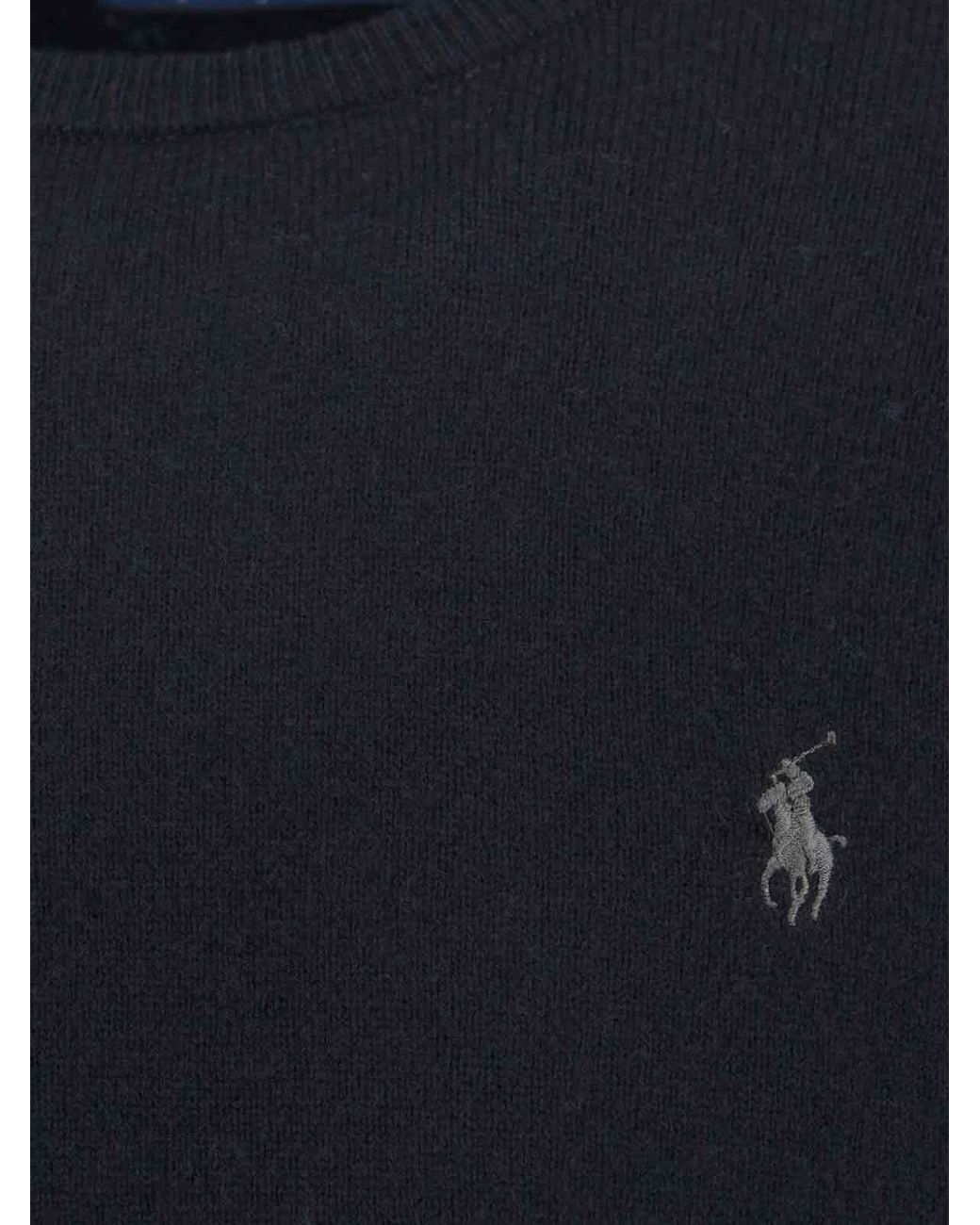 Polo Ralph Lauren Blue 100% Wool Crewneck Sweater for men