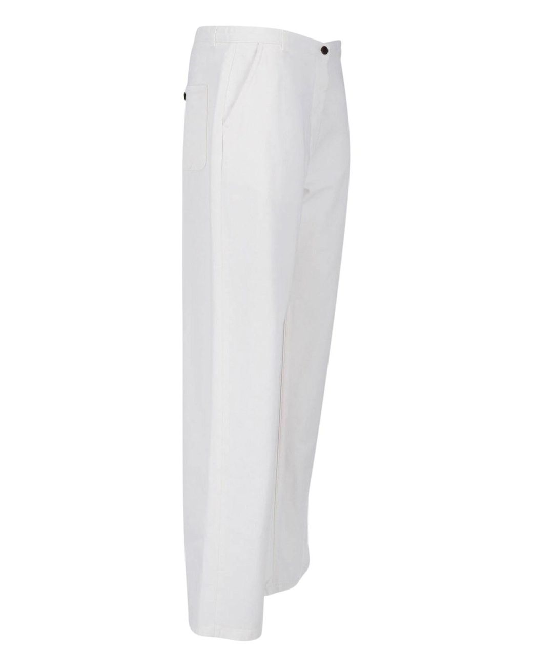 The Row White Straight Pants