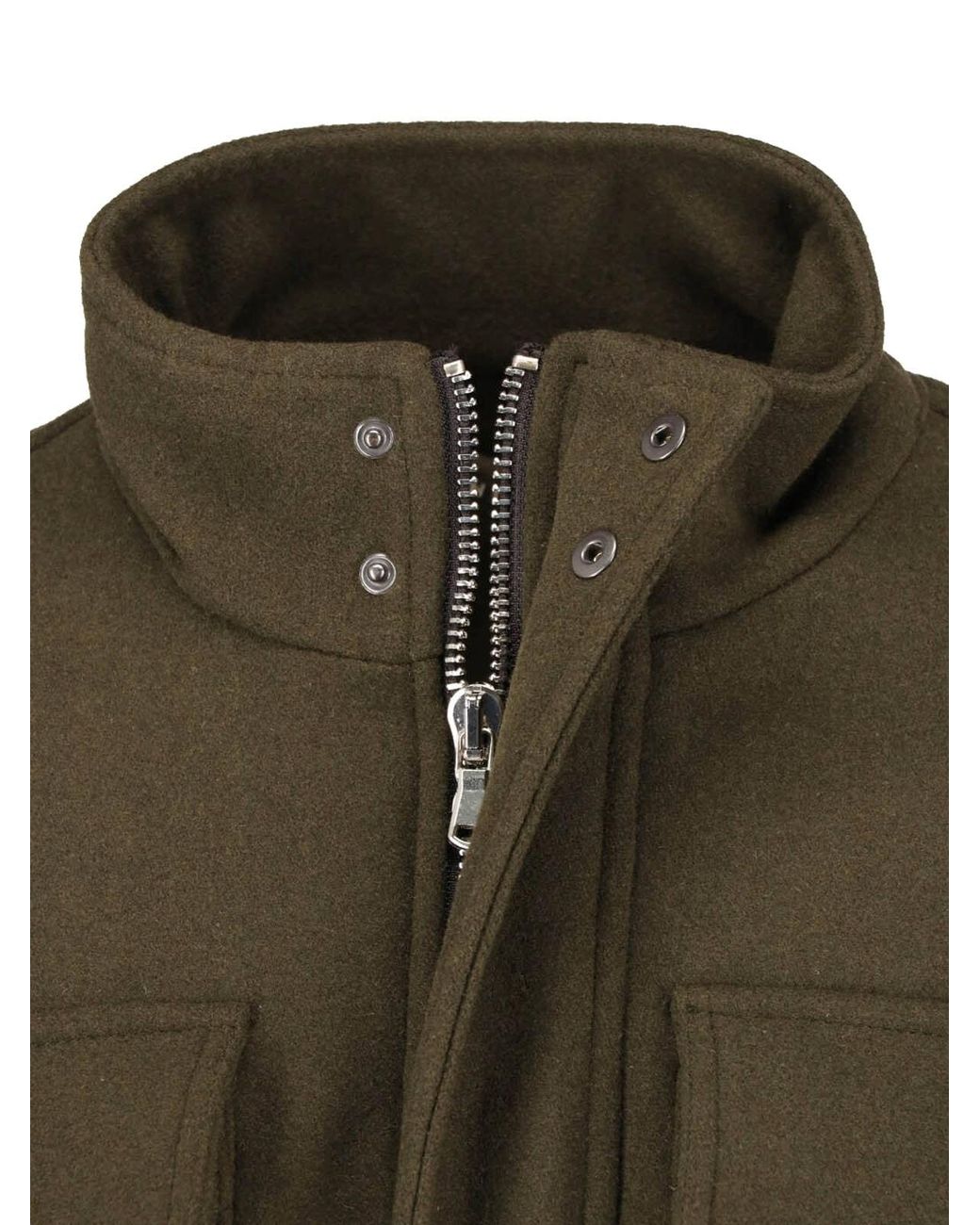 White Sand Green Wool Blend Jacket for men
