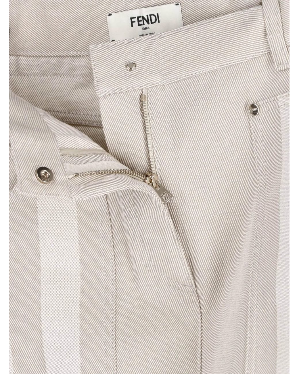 Fendi White Denim Drill Mini Skirt