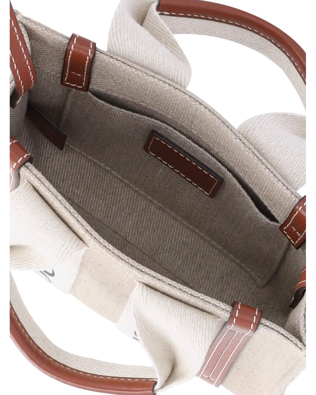 Chloé White Linen And Calf Leather Handbag