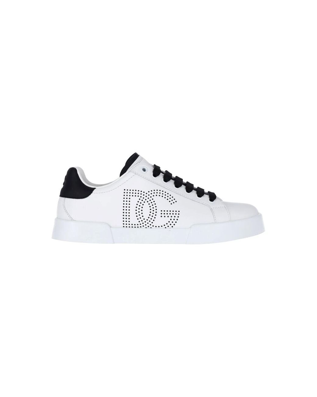 Dolce & Gabbana White Portofino Leather Low-Top Sneakers for men