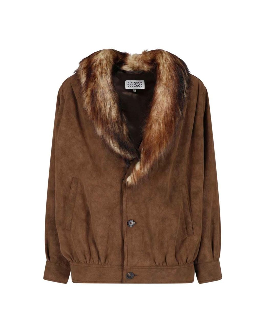 MM6 by Maison Margiela Brown Faux Fur Jacket