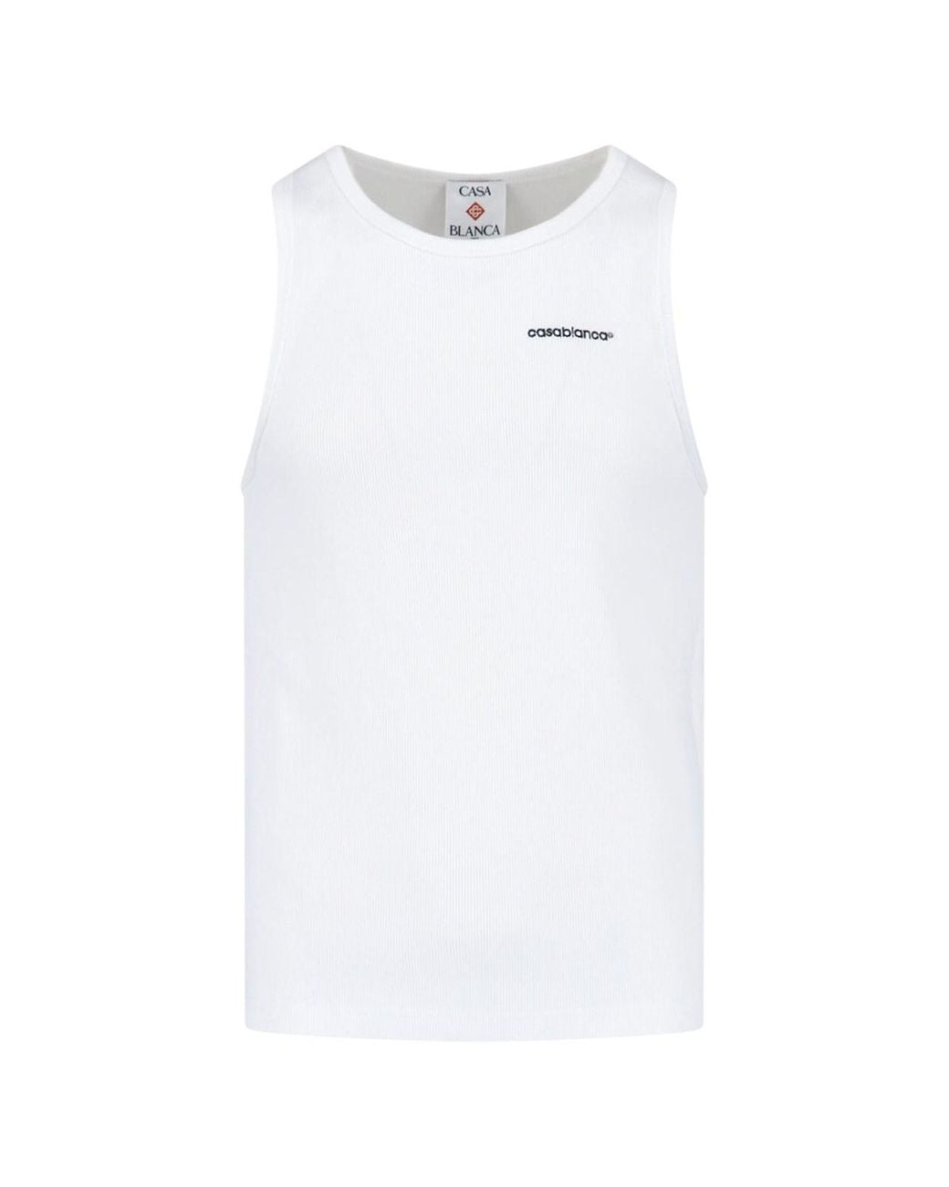 Casablanca White Classic T-Shirt With Standard Crew Neckline for men
