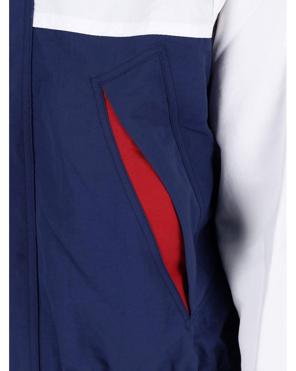 Rhude Blue Colorblock Hooded Track Jacket for men