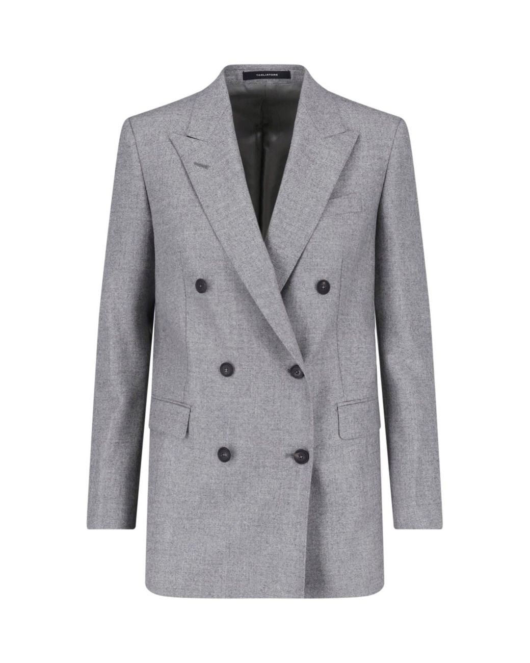 Tagliatore Gray Double-Breasted Tailored Blazer