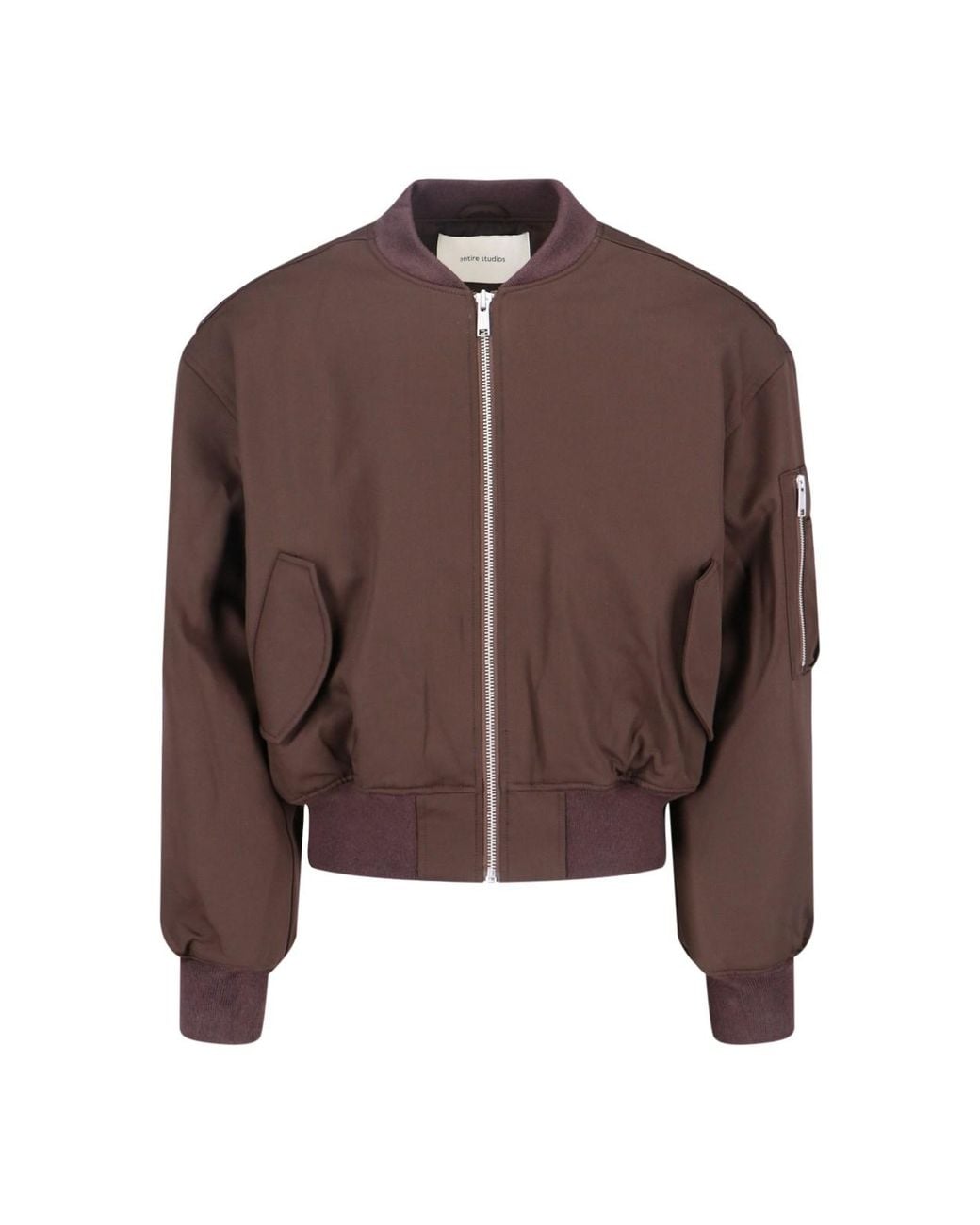 Entire studios Brown Zip Bomber Jacket for men