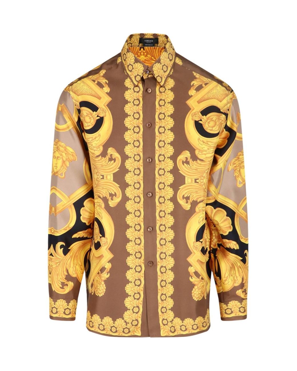 Versace 'barocco 660' Shirt in Yellow for Men | Lyst