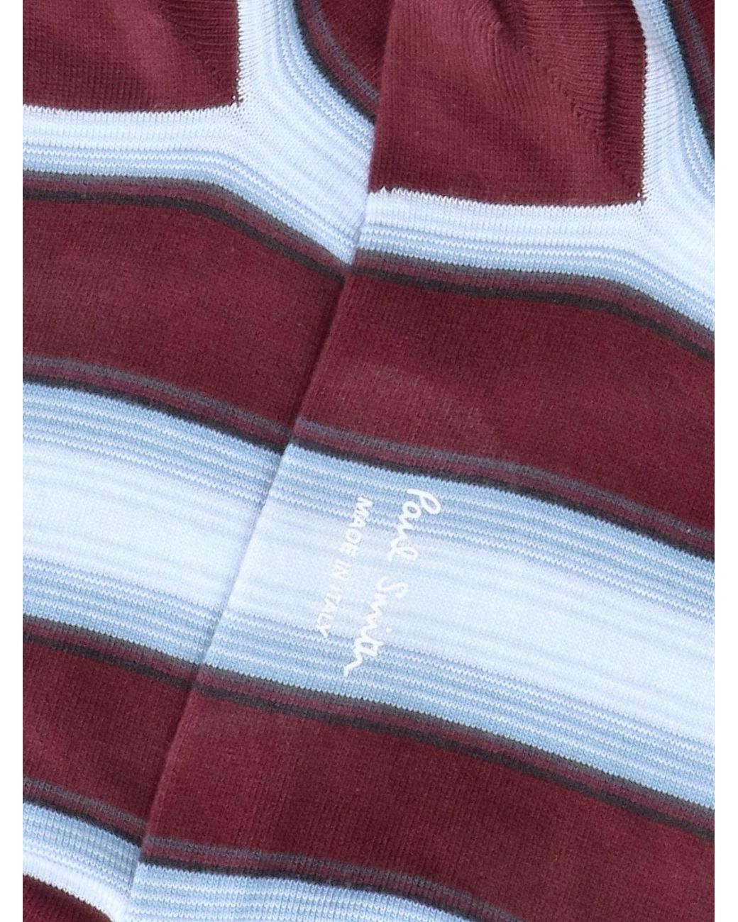 Paul Smith Red Striped Crew Socks for men