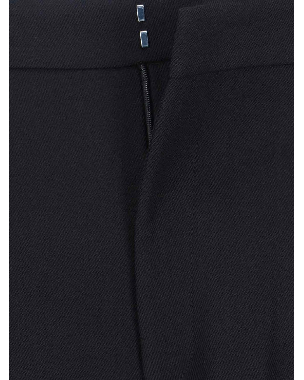 Victoria Beckham Blue Tailored High-Waist Straight-Leg Trousers