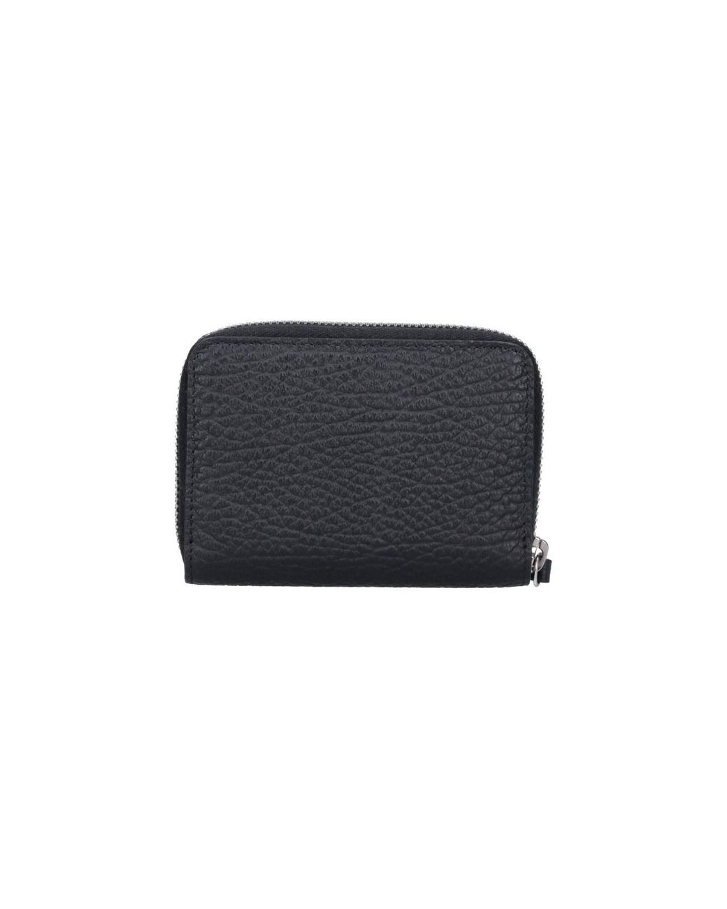 Maison Margiela Black Pebbled Leather Zip-Around Wallet