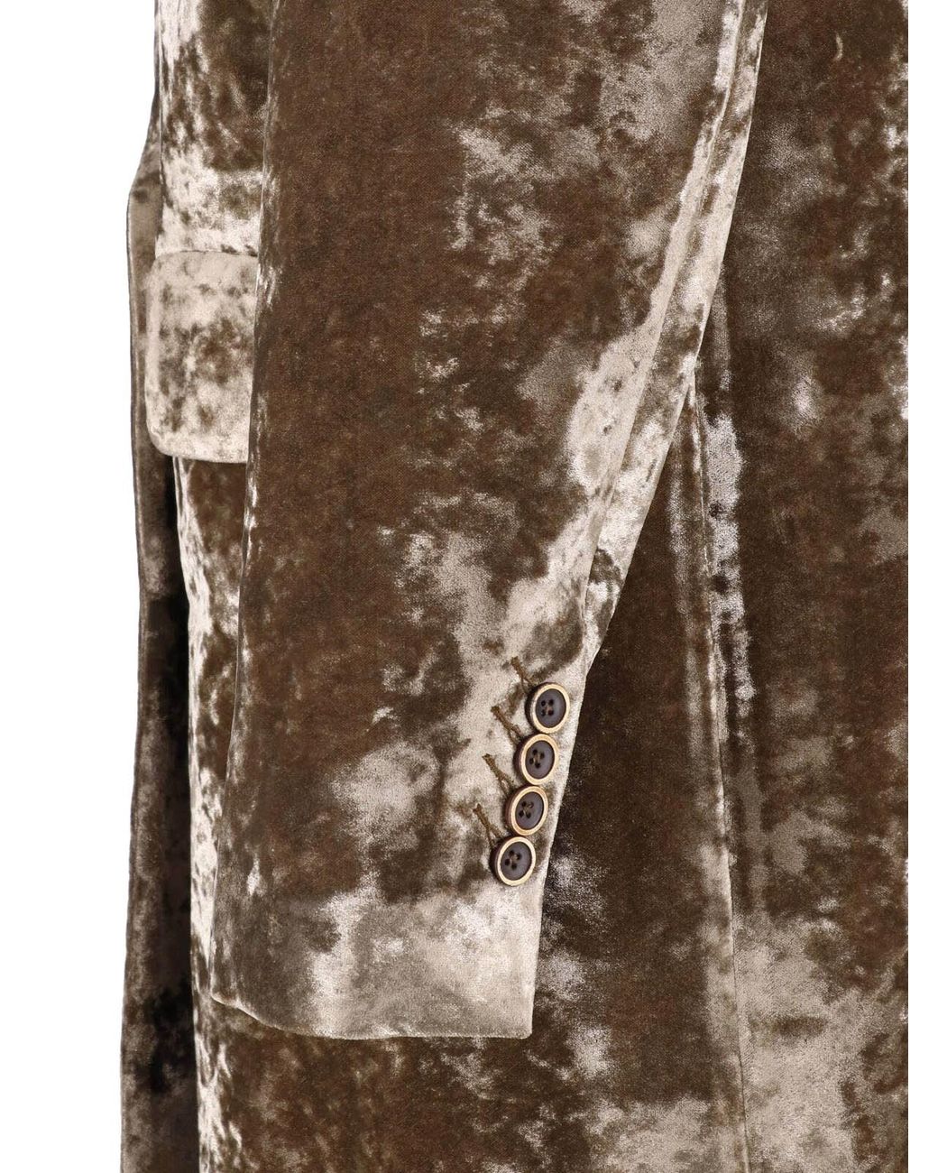 Uma Wang Natural Velvet Double-Breasted Coat
