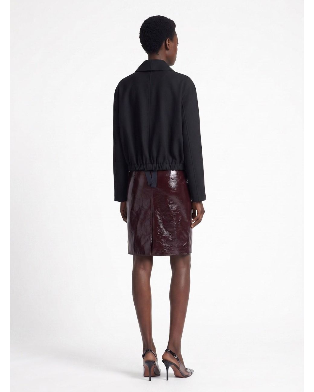 Victoria Beckham Black Cropped Jacket With Wide Collar