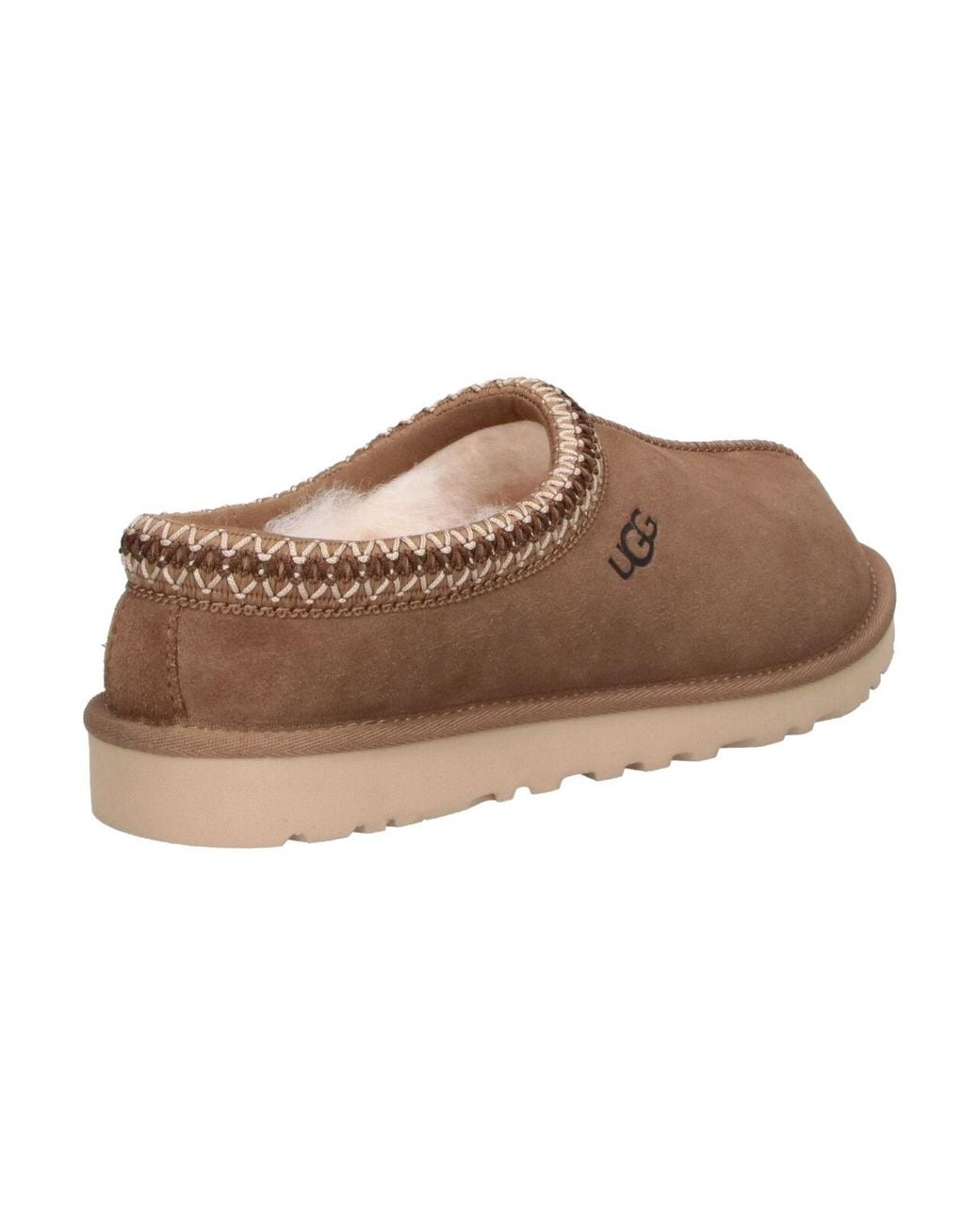 Ugg Brown Leather & Textile Flat Shoes With Eva Outsole for men