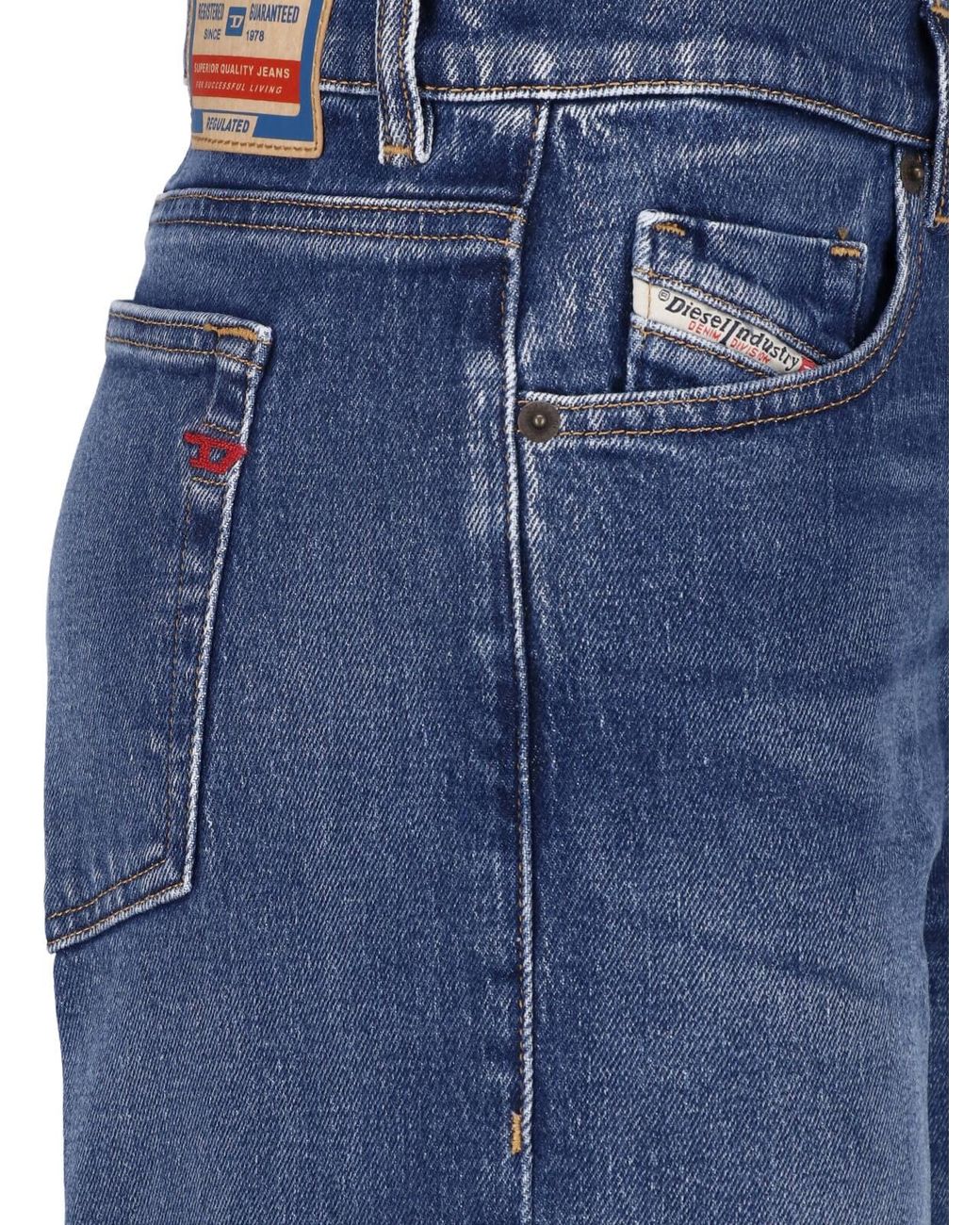 DIESEL Blue High-Rise Wide-Leg Jeans