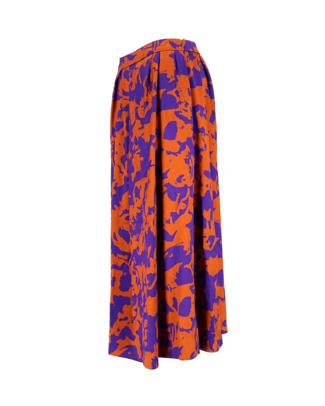 Dries Van Noten Red Flowing Skirt With Smooth Texture