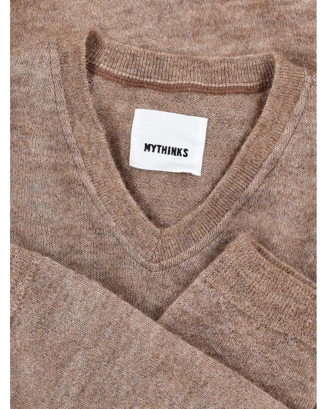 MYTHINKS Brown Alpaca Blend Sweater