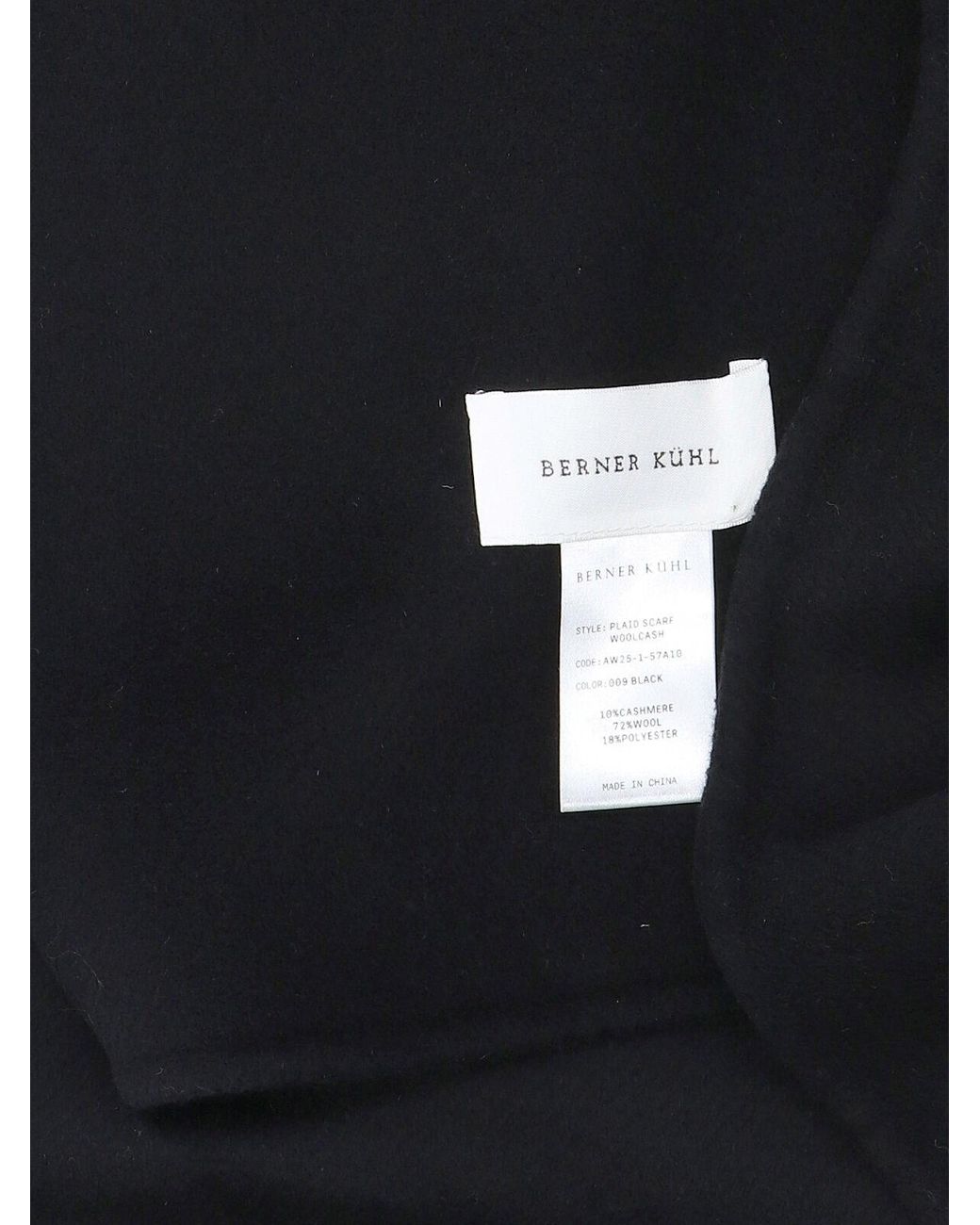 BERNER KUHL Black Wool And Cashmere Blend Scarf for men