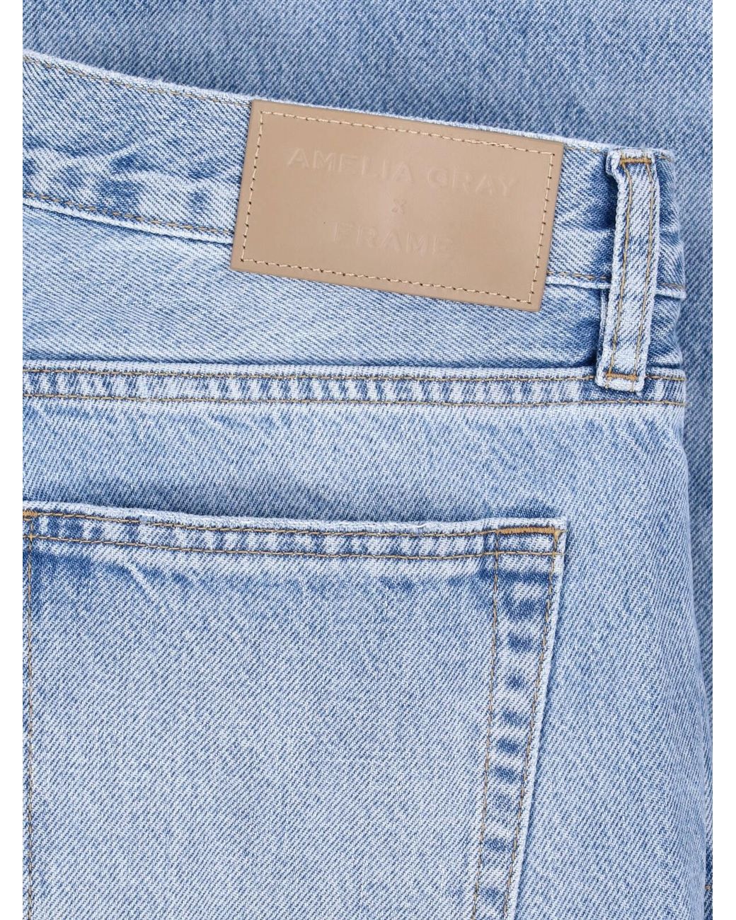 FRAME Blue High-Rise Wide-Leg Jeans