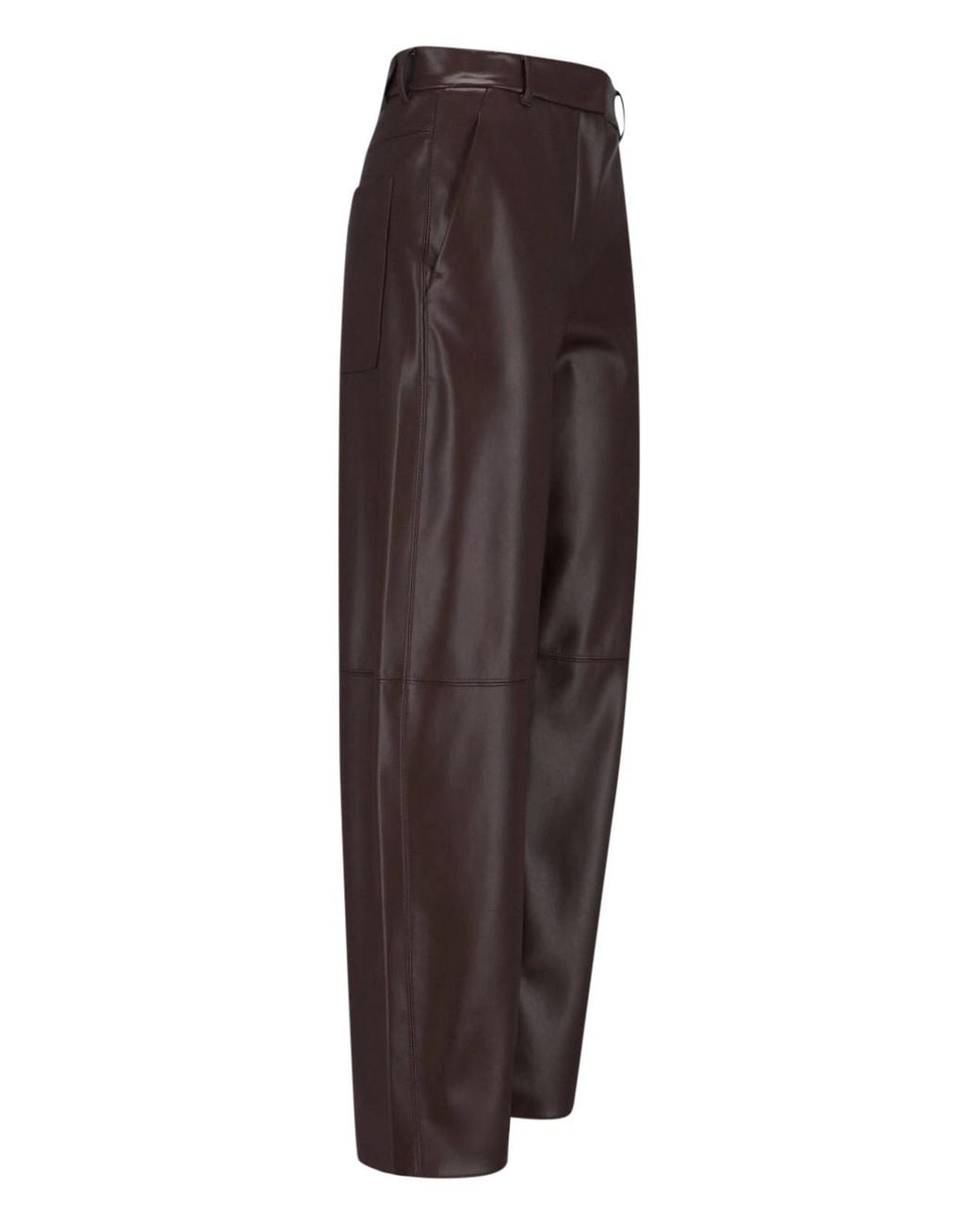Max Mara Brown Eco-Leather Pants