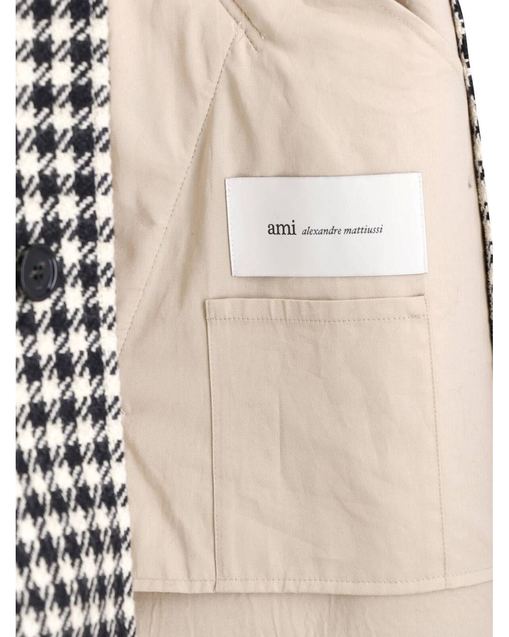 AMI White Virgin Wool Coat for men