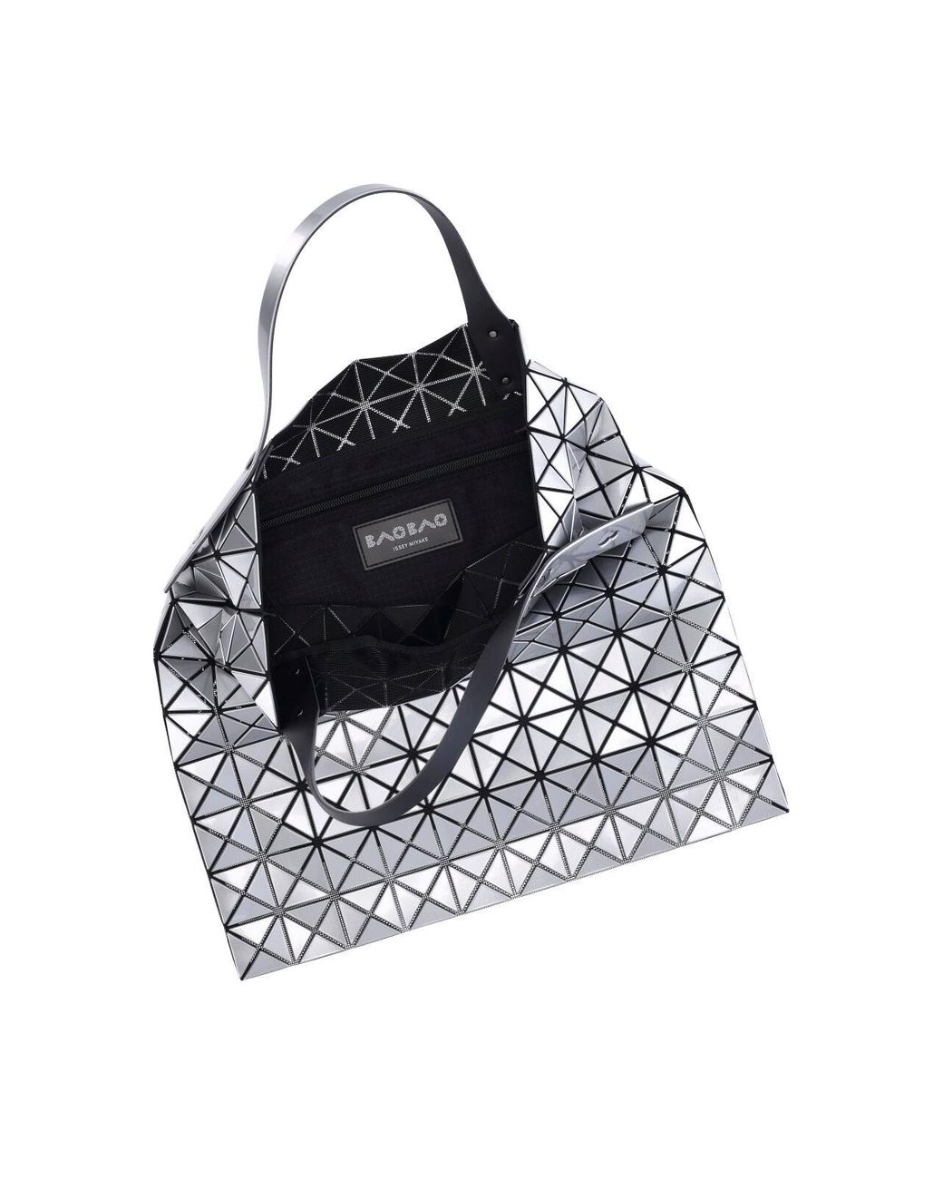 Issey Miyake White Geometric Panel Tote Bag