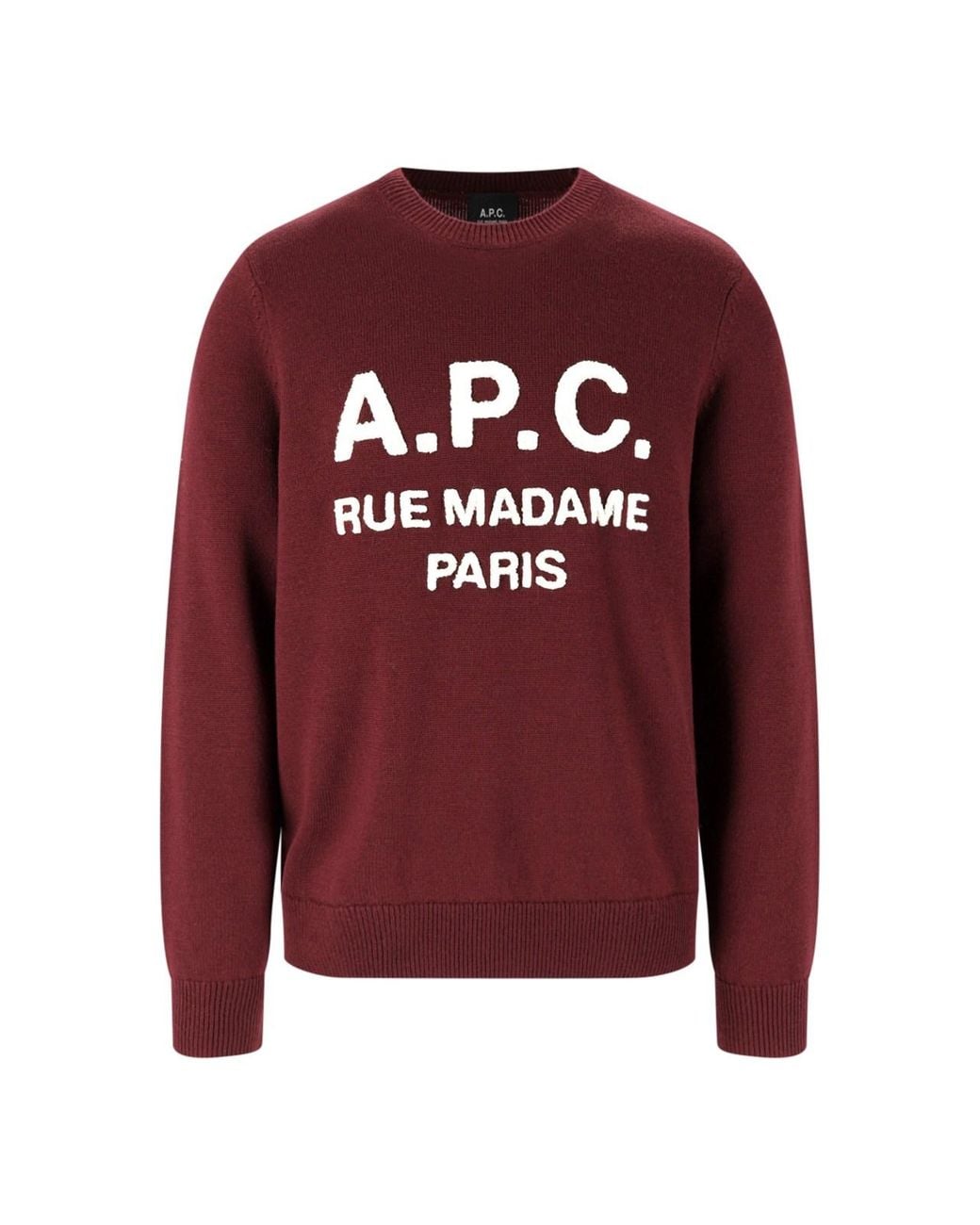 A.P.C. Red A. P.C. Logo Crewneck Sweater for men