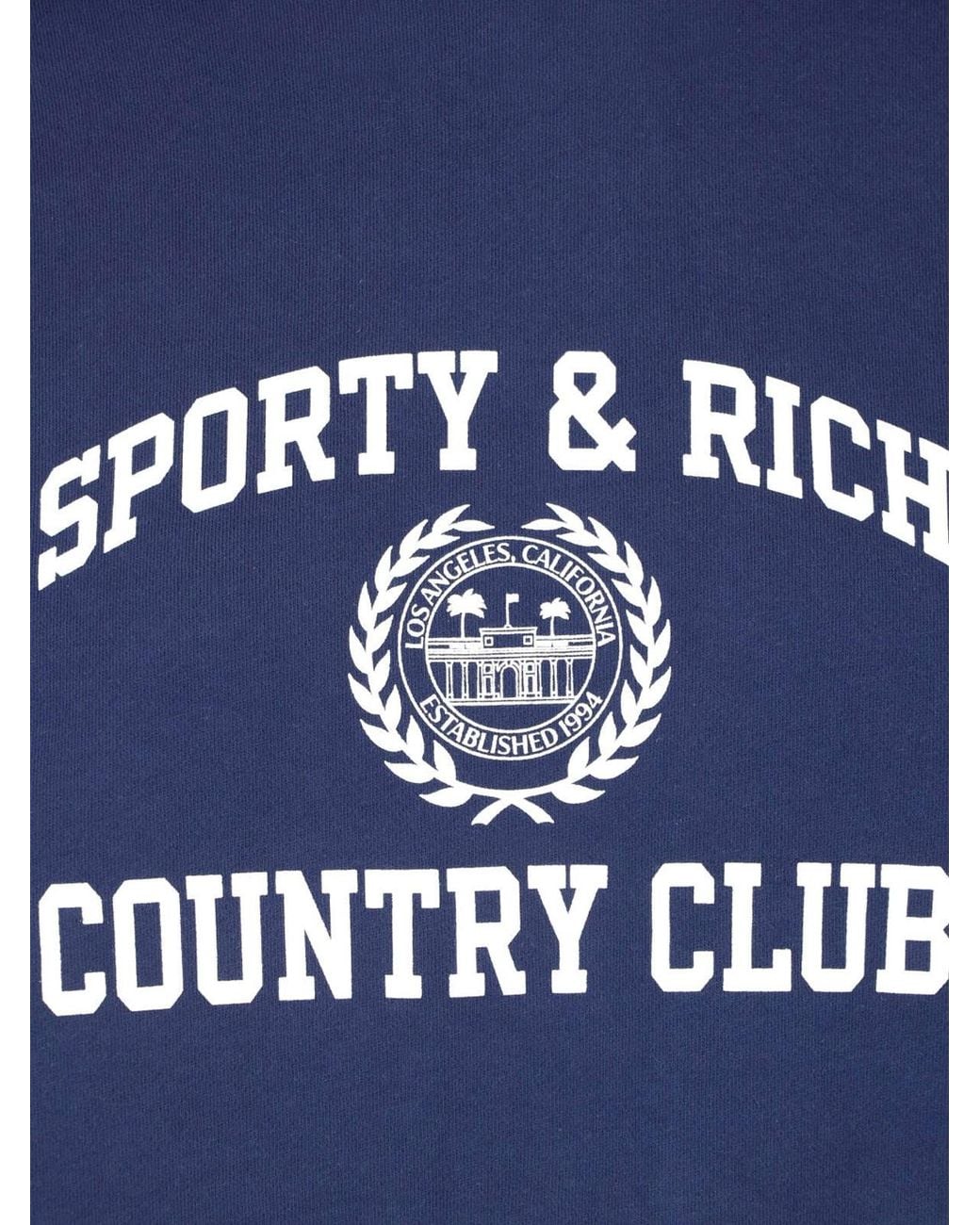 Sporty & Rich Blue Crewneck Sweatshirt With 'Country Club' Emblem