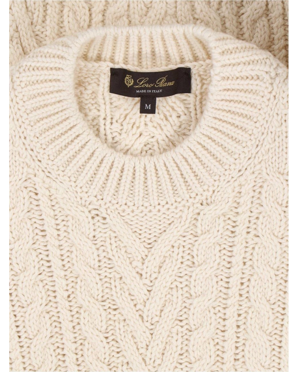 Loro Piana White Cashmere Sweater for men