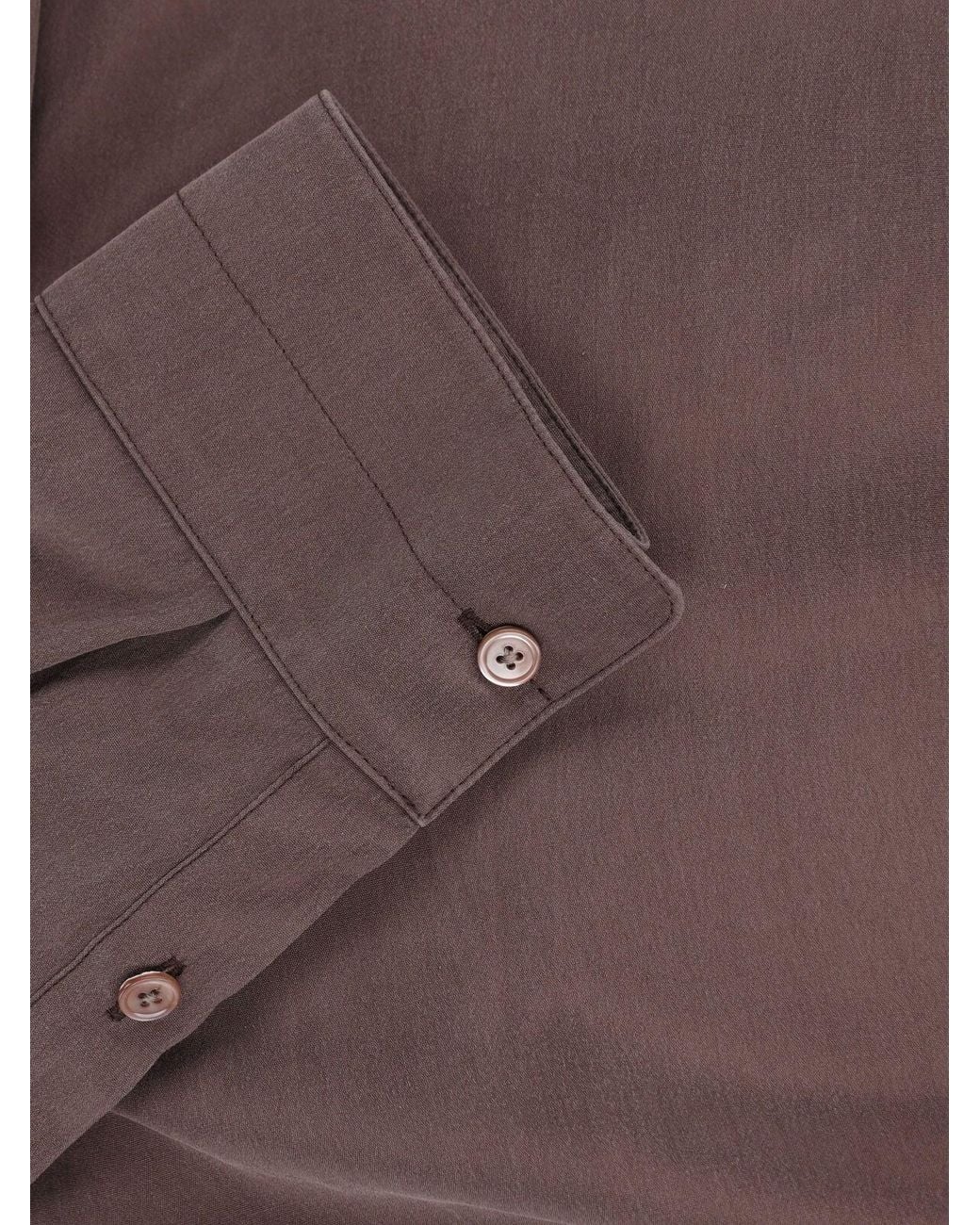 Lemaire Brown Silk Shirt for men