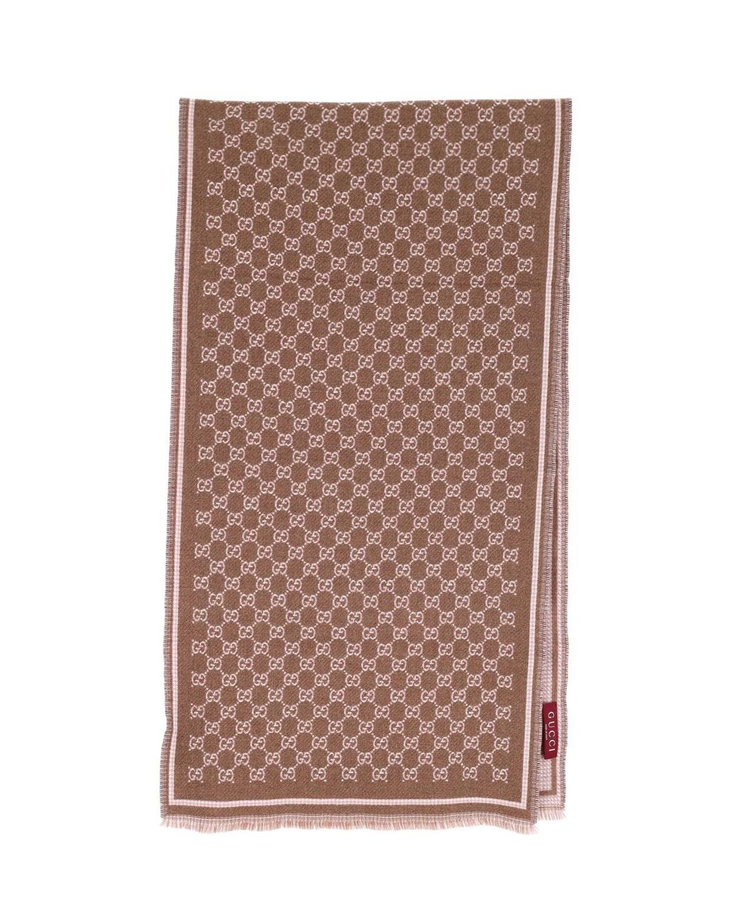Gucci Brown Scarf "Gg Supreme"