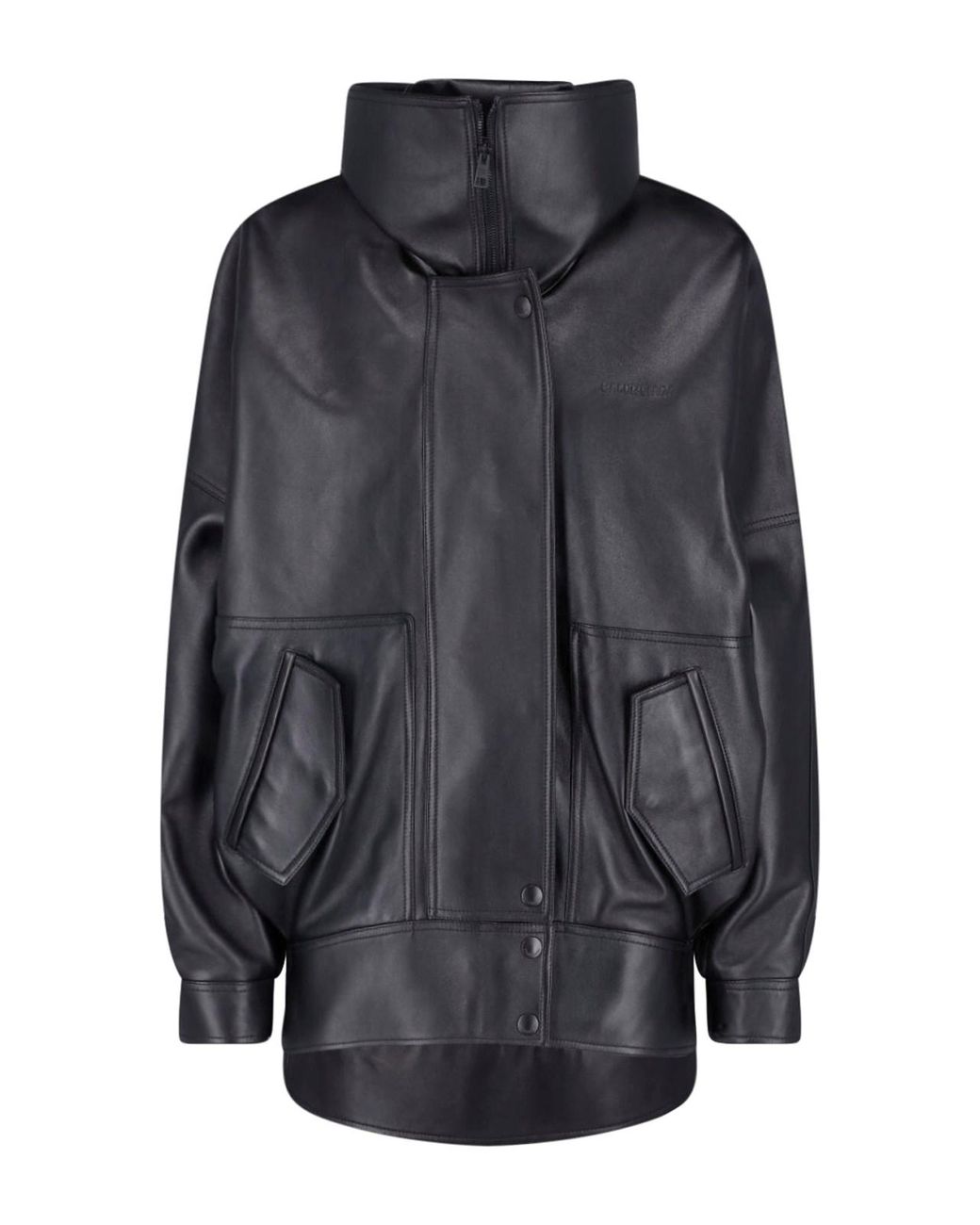 Balenciaga Gray Hooded Leather Jacket