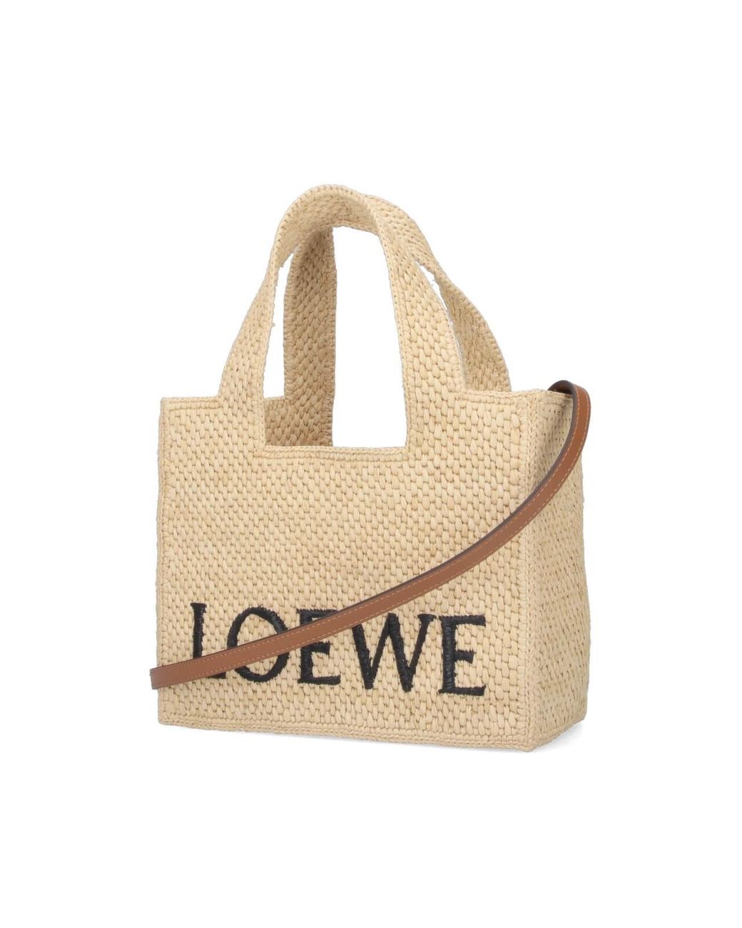 Borsa Tote Piccola "Font" di Loewe in White