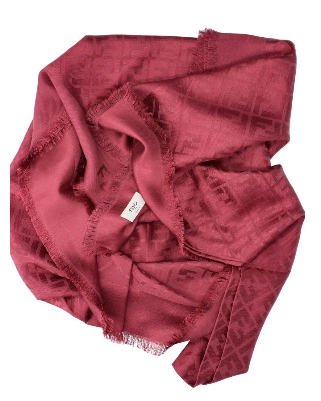 Fendi Pink Silk And Wool Scarf