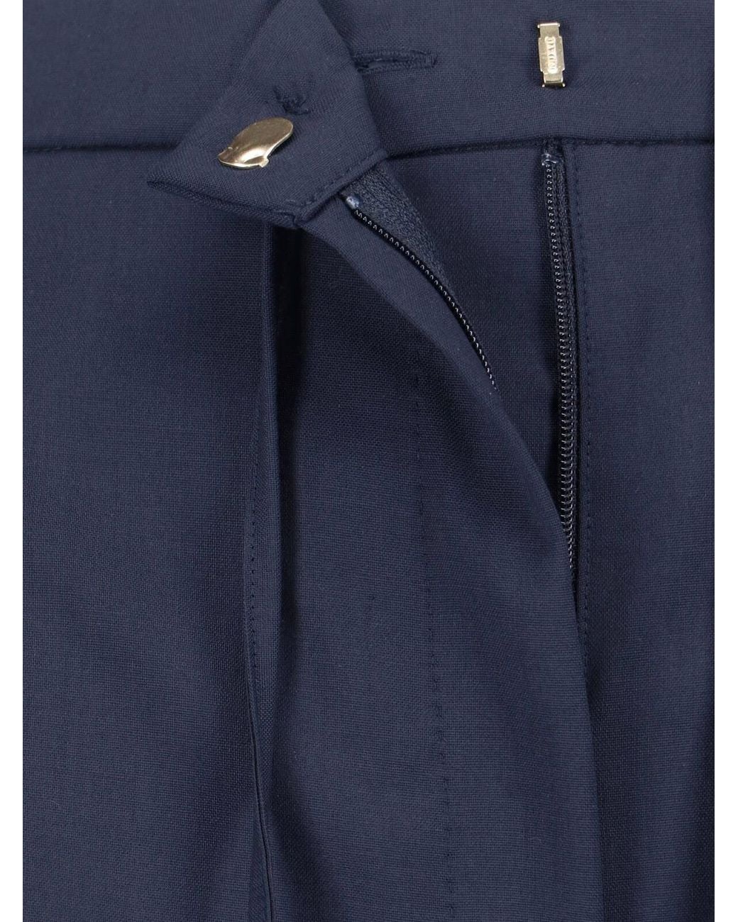 Max Mara Blue Virgin Wool Trousers