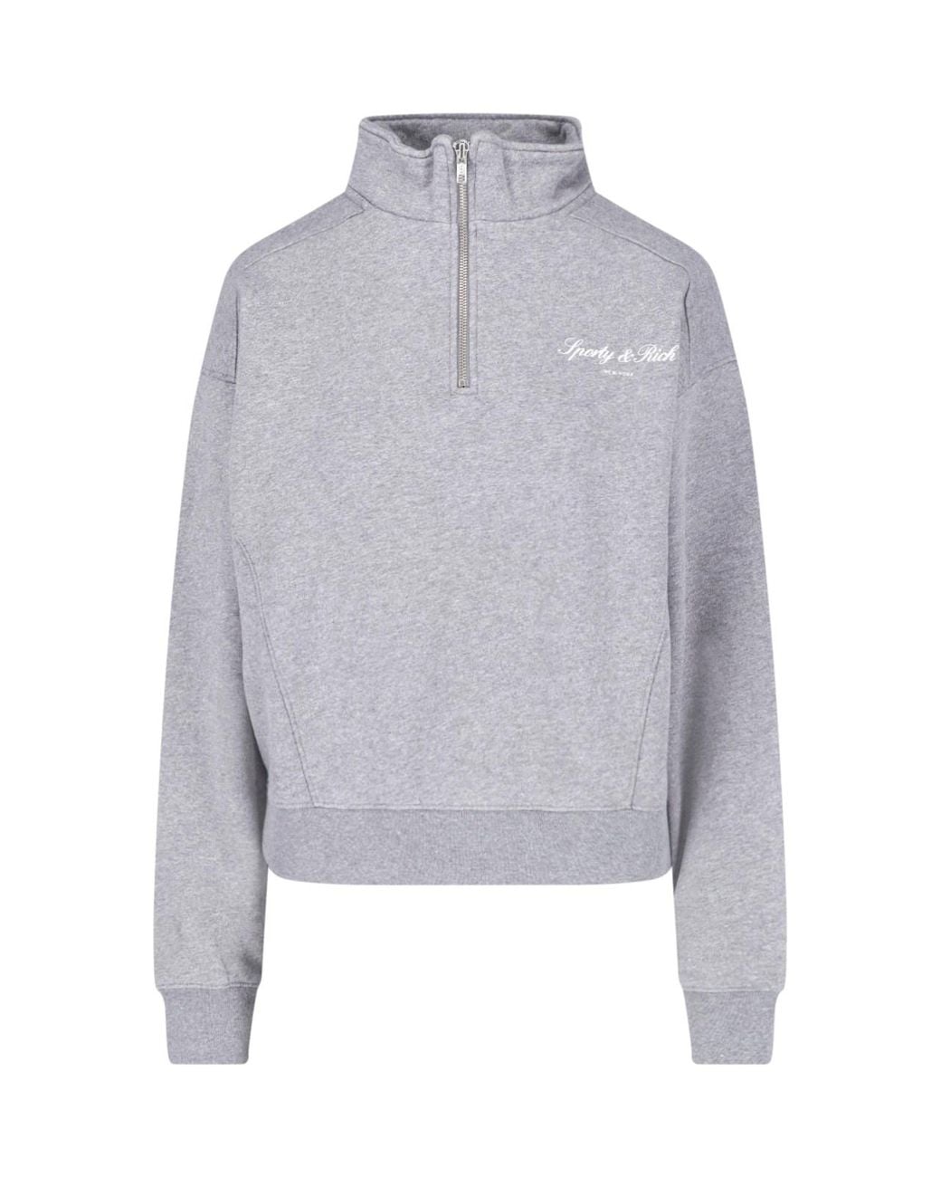 Sporty & Rich Gray Sporty Knit Sweatshirt