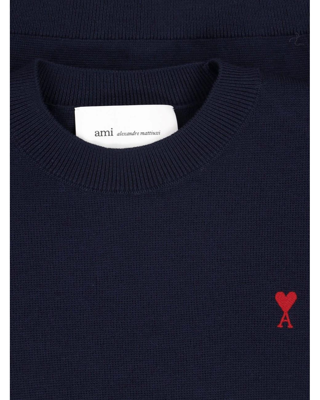 AMI Blue Ami De Caur Wool Sweater for men