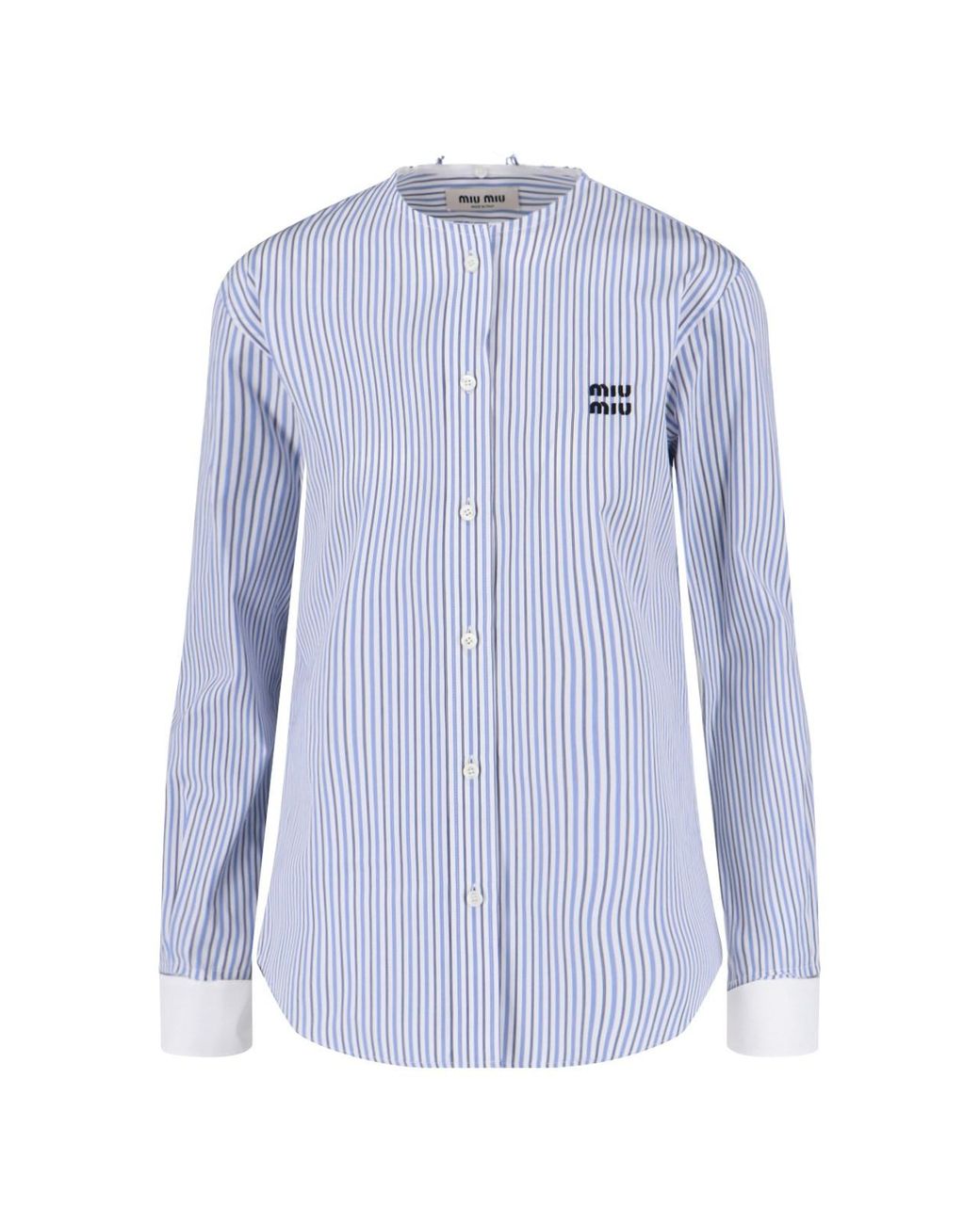 Miu Miu Blue Striped Cotton Shirt