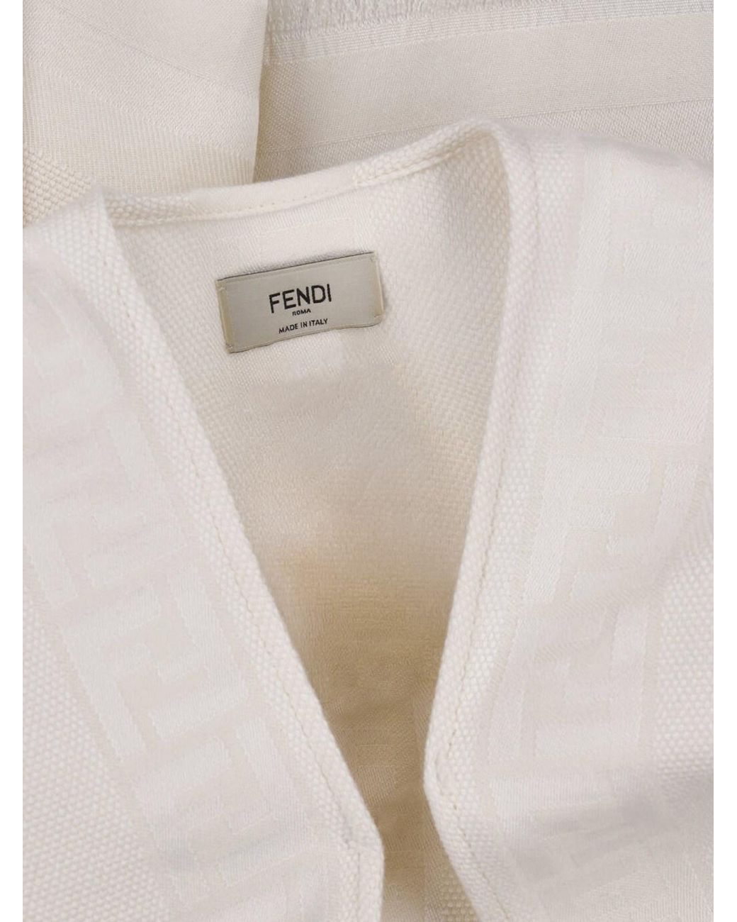 Fendi White Virgin Wool And Silk Poncho