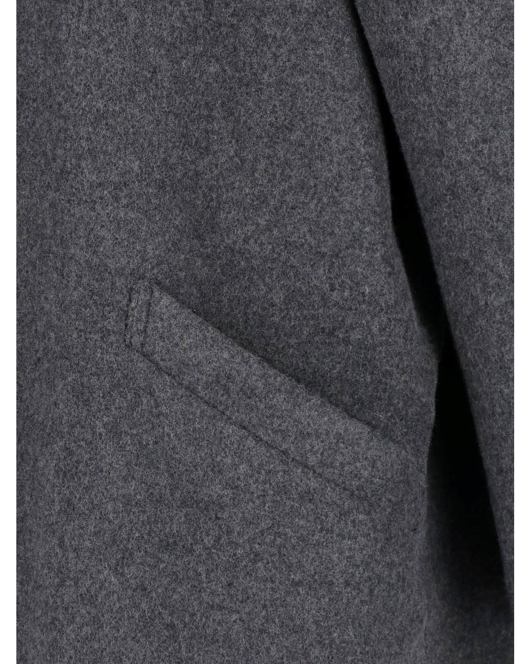 Low Classic Gray Wool And Cashmere Blend Coat