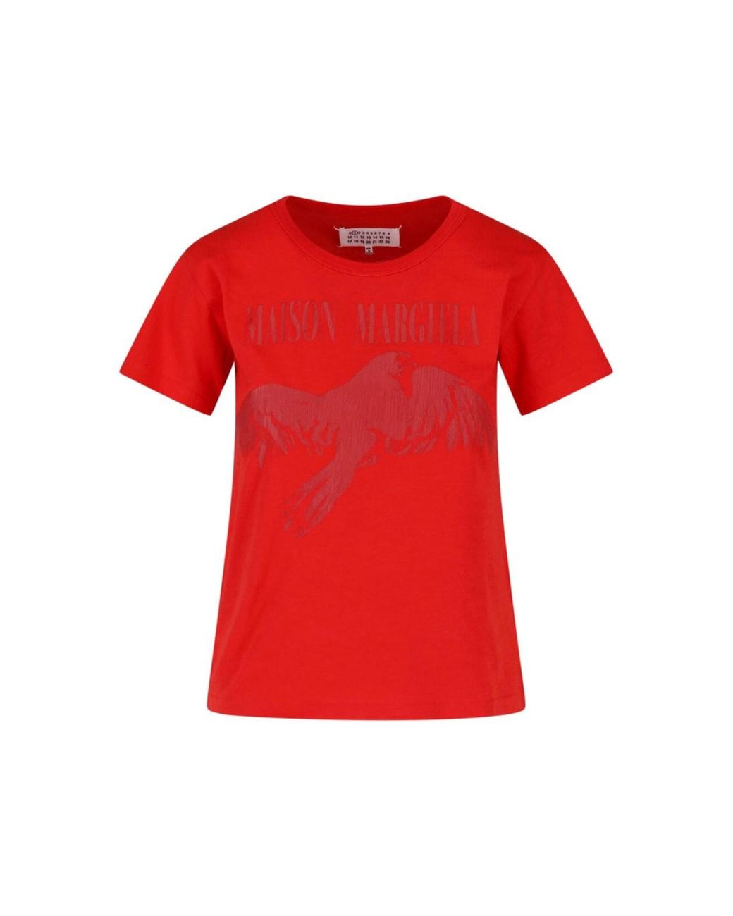 Maison Margiela Red 100% Cotton Crewneck T-Shirt