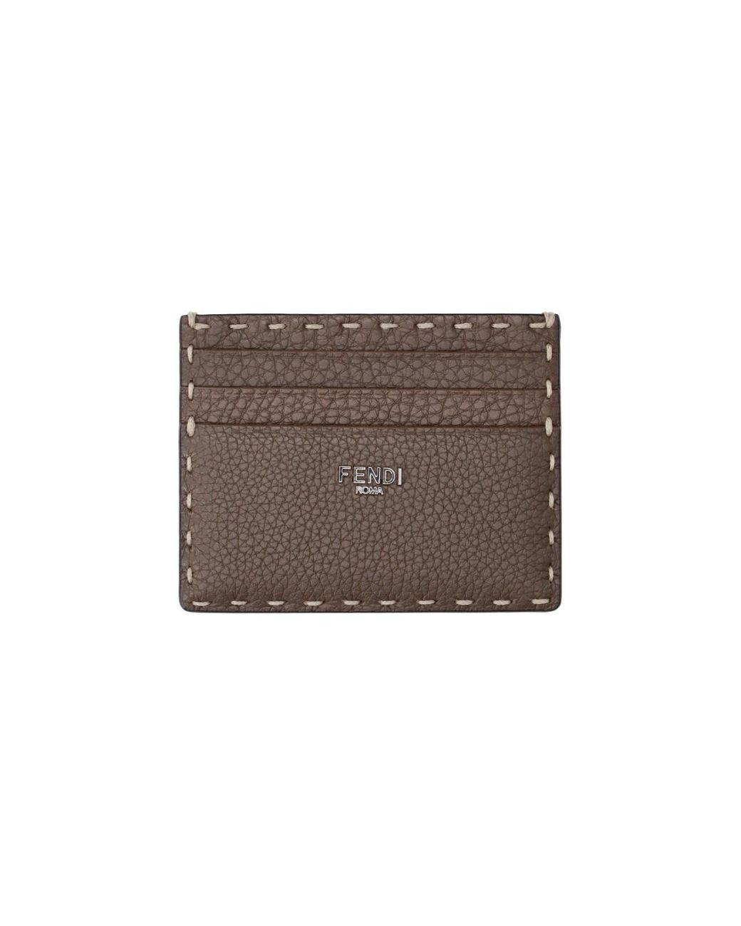 Fendi Brown Card Holder “Selleria” for men