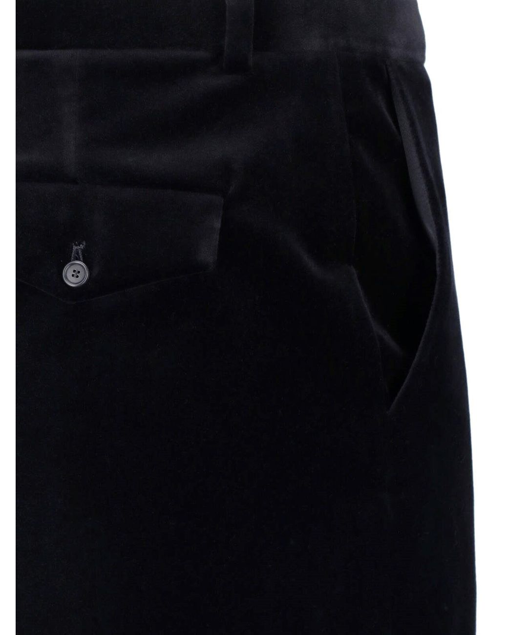 Khaite Black Straight Velvet Trousers "Hunter"