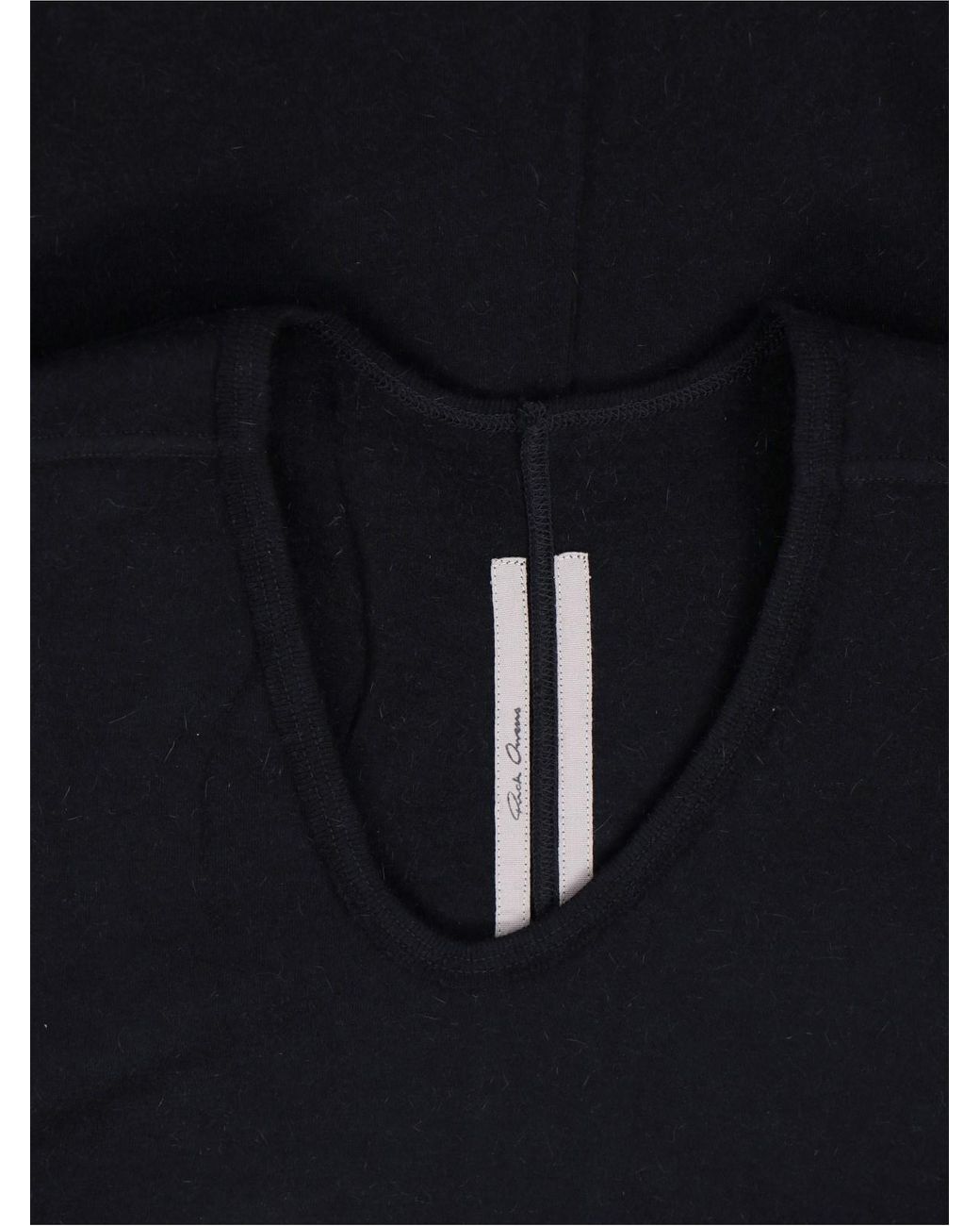 Rick Owens Black Asymmetric Draped T-Shirt
